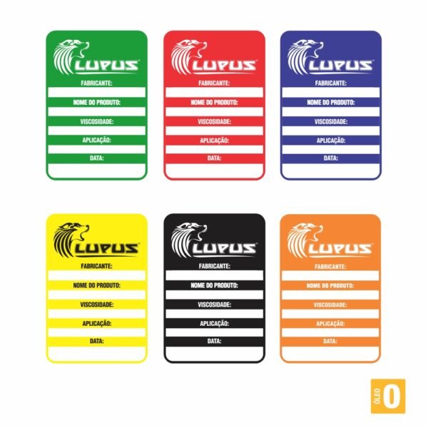 0100 - Kit de adesivos para identificação grande - LUPUS LUBRIFICAÇÃO E ABASTECIMENTO - 0100