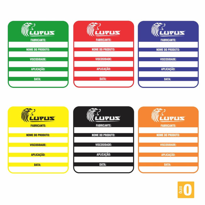 0110 - Kit de adesivos para identificação médio - LUPUS LUBRIFICAÇÃO E ABASTECIMENTO - 0110