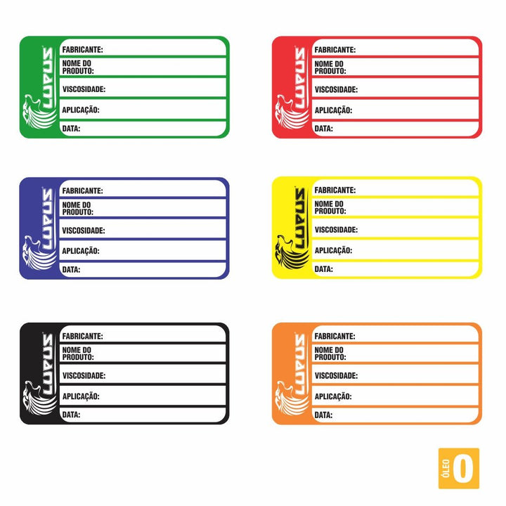 0120 - Kit de adesivos para identificação pequeno - LUPUS LUBRIFICAÇÃO E ABASTECIMENTO - 0120