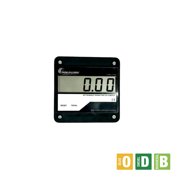 2144 - MEDIDOR DIGITAL EM ALUMINIO E.S.F 1POL - ENGRENAGENS OVAIS - PARA OLEO DIESEL E LUBRIFICANTE - 80LPM