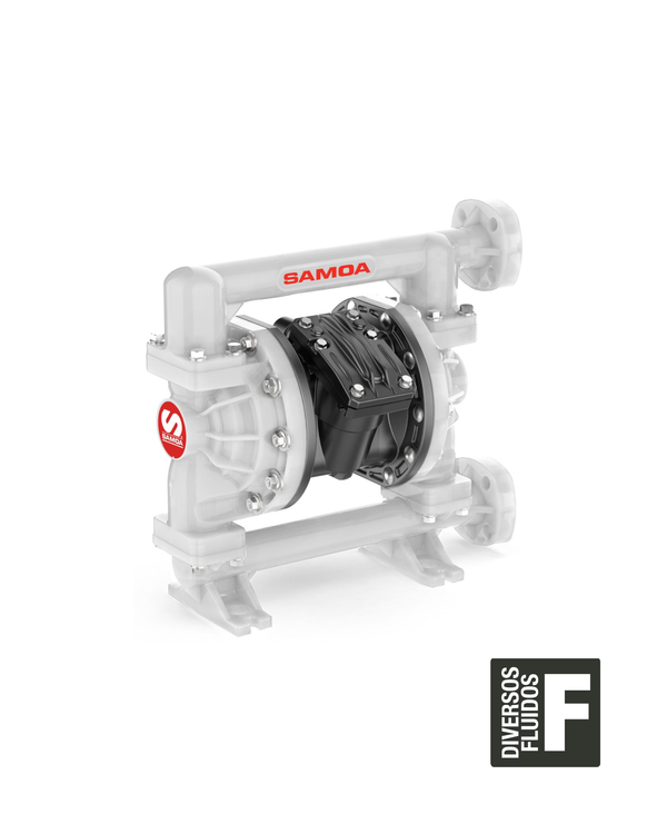 DS9029 - BOMBA DE DUPLO DIAFRAGMA 1" P/ DIVERSOS FLUIDOS - POLIPROPILENO  - ATEX -200 LPM