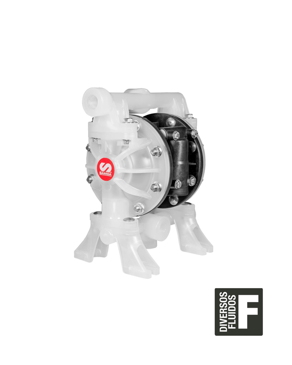 DS9030 - BOMBA DE DUPLO DIAFRAGMA 1/2" P/ DIVERSOS FLUIDOS -  POLIPROPILENO - DIAFRAGMA SANTOPRENE - ATEX - 50 LPM