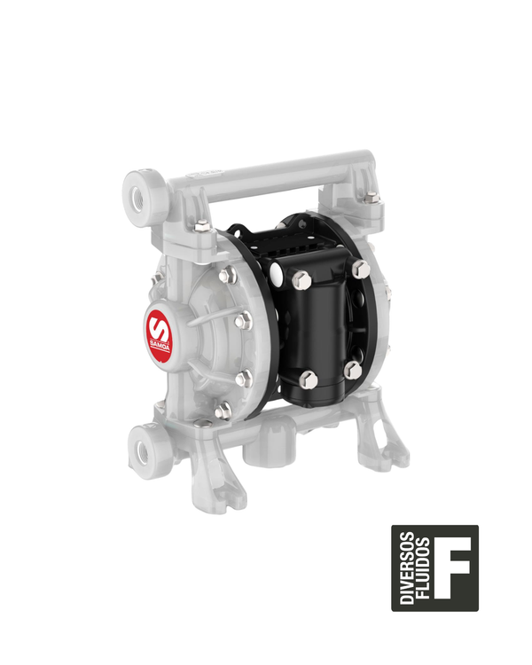 DS9036 - BOMBA DE DUPLO DIAFRAGMA 3/8" P/ DIVERSOS FLUIDOS -  POLIPROPILENO  - DIAFRAGMA SANTOPRENE - ATEX - 30 LPM